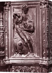 Alonso Canvas Paintings - Choir-stall (detail) by Alonso Berruguete