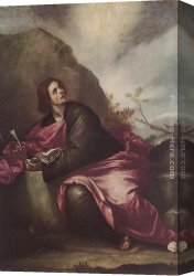 Alonso Canvas Paintings - St John the Evangelist on Pathmos by Alonso Cano
