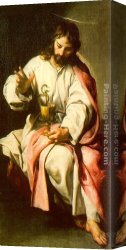 Alonso Canvas Paintings - St. John the Evangelist with the Poisoned Cup by Alonso Cano