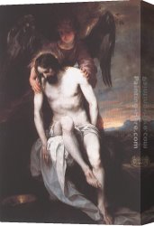 Alonso Canvas Paintings - The Dead Christ Supported by an Angel by Alonso Cano