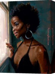 Alonso Canvas Paintings - At The Window by Alonso Perez