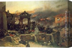 The Cemetery at St. Privat Canvas Paintings - The Cemetery at St. Privat by Alphonse de Neuville