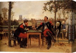 Neuville Canvas Paintings - The Commander's Feast by Alphonse de Neuville