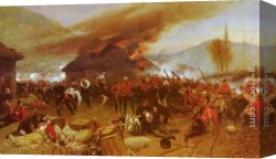 Neuville Canvas Paintings - The Defence Of Rorke's Drift by Alphonse de Neuville