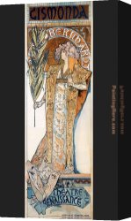 Alfons Mucha 3 Canvas Paintings - Gismonda by Alphonse Maria Mucha