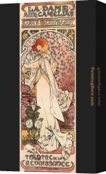 Santa Maria Della Salute Canvas Paintings - La Dame aux Camelias by Alphonse Maria Mucha
