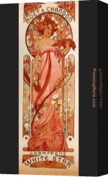 Santa Maria Della Salute Canvas Paintings - Moet and Chandon White Star by Alphonse Maria Mucha