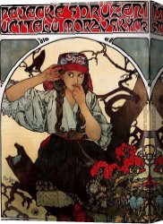 Alfons Mucha 3 Canvas Paintings - Moravian Teachers' Choir by Alphonse Maria Mucha