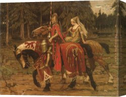 Santa Maria Della Salute Canvas Paintings - Mucha Heraldic Chivalry by Alphonse Maria Mucha