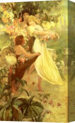 Santa Maria Della Salute Canvas Paintings - Spirit of Spring by Alphonse Maria Mucha