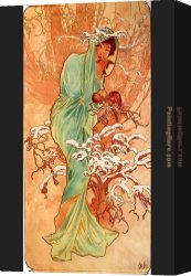 Early Winter in The Sierra Nevada Canvas Paintings - Winter by Alphonse Maria Mucha