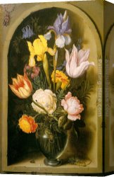 Ambrosius Benson Canvas Paintings - Flowers by Ambrosius Bosschaert the Elder