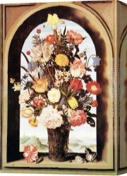 Elder Canvas Paintings - Vase of Flowers by Ambrosius Bosschaert the Elder
