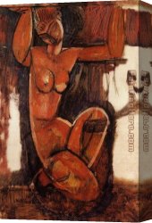 Amedeo Canvas Paintings - Caryatid 1 by Amedeo Modigliani