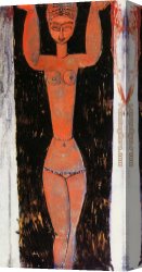 Amedeo Canvas Paintings - Caryatid 3 by Amedeo Modigliani