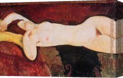 Design for The Grande Galerie in The Louvre Canvas Paintings - Le Grande Nu by Amedeo Modigliani