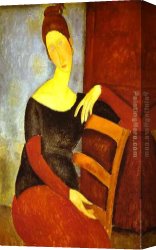 Amedeo Canvas Paintings - Portrait of Jeanne Hebuterne 1 by Amedeo Modigliani