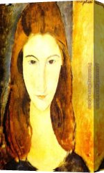 Portrait Canvas Paintings - Portrait of Jeanne Hebuterne 2 by Amedeo Modigliani