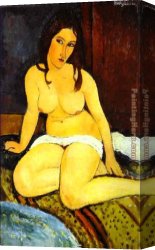 Amedeo Canvas Paintings - Seated Nude 1 by Amedeo Modigliani