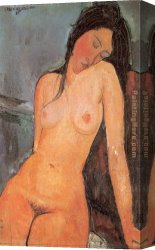 Nude Canvas Paintings - Seated Nude by Amedeo Modigliani