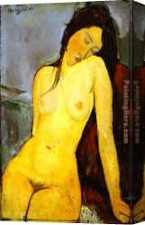 Nude Canvas Paintings - the Seated Nude by Amedeo Modigliani