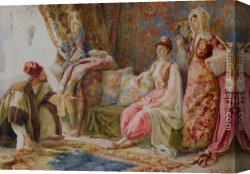 The Bird Seller Canvas Paintings - The Carpet Seller by Amedeo Momo Simonetti