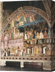 Wall) Canvas Paintings - Frescoes on the right wall by Andrea Bonaiuti da Firenze