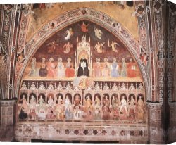 Allegory Canvas Paintings - Triumph of St. Thomas and Allegory of the Sciences by Andrea Bonaiuti da Firenze
