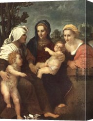 Sarto Canvas Paintings - Madonna and Child with Sts Catherine by Andrea del Sarto