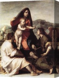 Sarto Canvas Paintings - Madonna della Scala by Andrea del Sarto