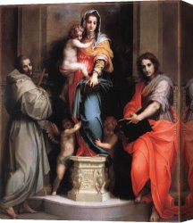 Sarto Canvas Paintings - Madonna of the Harpies by Andrea del Sarto