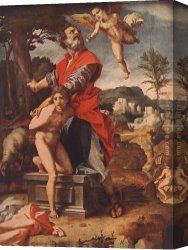 Sarto Canvas Paintings - The Sacrifice of Abraham by Andrea del Sarto