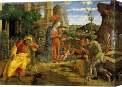 Adoration Canvas Paintings - Adoration of the Shepherds by Andrea Mantegna