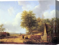 Schelfhout Canvas Paintings - The Country Road by Andreas Schelfhout