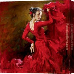 The Spanish Dancer Canvas Paintings - Crimson Dancer by Andrew Atroshenko
