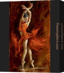 Ballet Canvas Paintings - Fiery Dance by Andrew Atroshenko