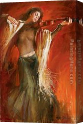 The Music Lesson Canvas Paintings - Lost in Music by Andrew Atroshenko