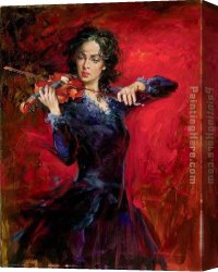 The Music Lesson Canvas Paintings - Music by Andrew Atroshenko