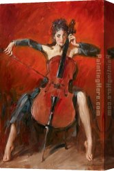 Red Circles II Canvas Paintings - Red Symphony by Andrew Atroshenko
