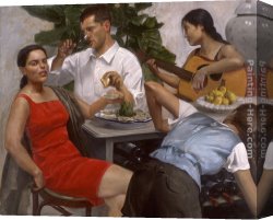 Buena Vista Bar Canvas Paintings - Oyster bar by Andrew Sterrett Conklin