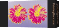 Double Roosters Canvas Paintings - Daisy Double Pink by Andy Warhol