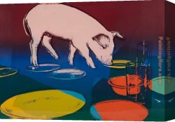 Michael Sowa Pig Canvas Paintings - Fiesta Pig by Andy Warhol