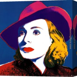 Warhol Canvas Paintings - Ingrid with Hat by Andy Warhol