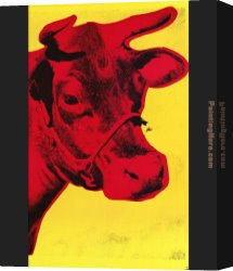 Cows Canvas Paintings - Pink Cow by Andy Warhol