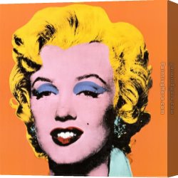 Warhol Canvas Paintings - Shot Orange Marilyn 1964 by Andy Warhol