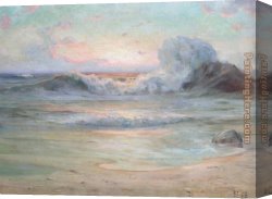 The Angel And Tobias with The Fish Canvas Paintings - OCEAN SUNSET by Angel Espoy