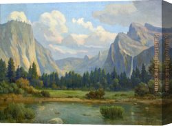 Yosemite Canvas Paintings - YOSEMITE VALLEY by Angel Espoy