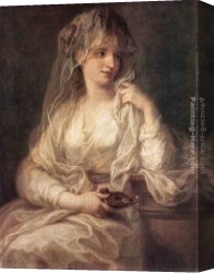 Portrait of a Woman Canvas Paintings - Portrait of a Woman Dressed as Vestal Virgin by Angelica Kauffmann