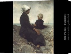 The Seashore Canvas Paintings - At the Seashore by Anna Bilinska Bohdanowicz