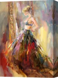 Anna Canvas Paintings - Black Gown by Anna Razumovskaya